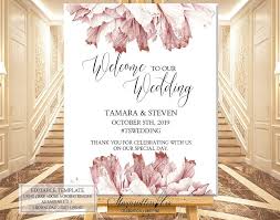 Burgundy Wedding Signs Diy Wedding Template Printable Editable Wedding Welcome Sign Garden Wedding Dec With Images Diy Wedding Templates Wedding Signs Diy Wedding Signs