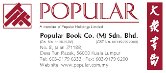 The company's line of business includes the retail sale of new books and magazines. Welcome To Popular Malaysia Popular Card