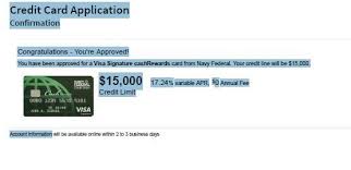 1 navy federal cu cashrewards credit card summary. Navy Federal Cash Rewards Approved 15 000 Myfico Forums 5648277