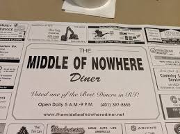 It's not quite in the middle of nowhere; Menu Picture Of Middle Of Nowhere Diner Exeter Tripadvisor