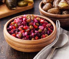 Potato Recipes Russian Vegetable Salad Recipe Recipes Vegetable Salad Potato Dishes