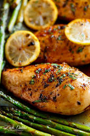 This One Pan Honey Lemon Chicken Is So Easy To Prepare Its A Matter Of Throwing Everything Onto Skinless Chicken Recipe Chicken Asparagus Honey Lemon Chicken