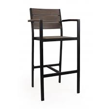 A wide variety of outdoor aluminum bar stools options are available to you, such as commercial furniture, home furniture.you can also choose from modern, industrial and contemporary outdoor aluminum. Outdoor Aluminum Arm Bar Stool With Brushed Brown Synthetic Teak Wood Slats
