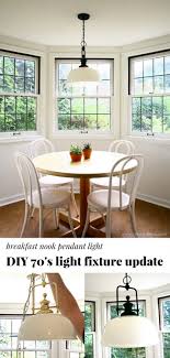 What is a breakfast nook? Super Budget Diy Light Fixture Update For The Breakfast Nook Diy Light Fixtures Diy Lighting Diy On A Budget