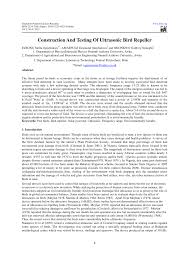 This is why i was excited to find the transonic pro electronic pest repeller. Pdf Construction And Testing Of Ultrasonic Bird Repeller