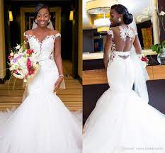 2018 Vintage White Mermaid Wedding Dresses African Ruffled Organza Long Sleeves Appliques Bridal Gowns Nigerian Vestido De Novia From Sanique 180 91 Dhgate Sheer Wedding Dress Bridal Gowns Mermaid Wedding Dress Cap Sleeves