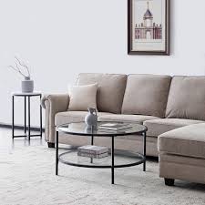 This lovely table is topped with a thick tempered glass top and with a lower level shelf which allows for ample display space. Glass Coffee Table With Large Storage Space Overstock 33593473