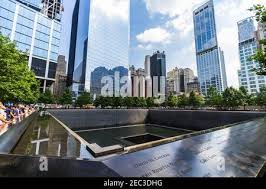 Skyscraper and tree Reflection at National 9/11 Memorial, World Trade  Center Memorial Foundation, Manhatten, New York City, New York, USA Stock  Photo