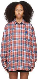 Red Blue Flannel Patch Shirt By Acne Studios On Sale
