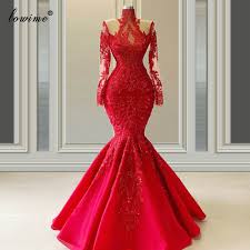 Gowns that will brighten up your wedding day and leave your guests gushing 1. Plus Size Red Mermaid Wedding Dresses 2020 Long Sleeves Lace Vestido De Noiva High Neck Formal Wedding Gowns Svadebnye Platya Wedding Dresses Aliexpress