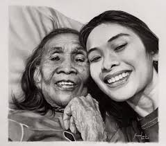 Lola and apo” pencil sketch ✍🏼 done. . . #pencildrawing #pencil #pencilart  #pencilartist #sketch #art #charcoaldrawing #charcoal #face #faces  #facedrawing #grandma #granddaughter #lola #apo #love