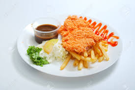3d computer graphics.3ds low poly cgtrader autocad dxf, western menu, angle, 3d computer. Chicken Chop Served On White Plate Western Food Menu View From Stock Photo Picture And Royalty Free Image Image 97364960