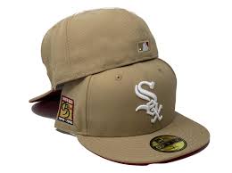 Fitted hats with colored brim. Chicago White Sox 95th Anniversary Tan Red Brim New Era Fitted Hat Sports World 165