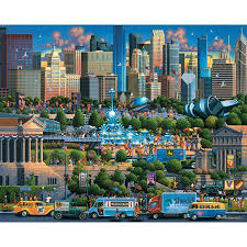 This puzzle has been completed. Dowdle Jigsaw Puzzle Chicago 1000 Piece Walmart Com American Painting City Art Chicago