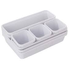 White rubber coated bath accessories options. Ymche 8 Section Small Drawer Organizer Drawer Organizer Tray Set Kitchen Organizer Box Trays Interlocking Bins Drawer Bathroom Closet Desk Box Drawer Organization Tray Cutlery Mobel Wohnaccessoires Kuche Haushalt Wohnen