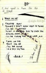 Today Is Another Day To Find You Take On Me Take Me On Aha Take On Me Lyrics Me Too Lyrics Music Lyrics