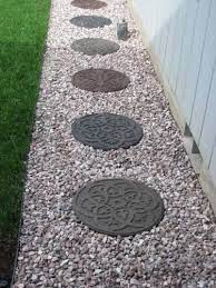 Envirotile Reversible Scroll 18 In X 18 In Round Rubber Earth Stepping Stone Mt5000988 The Home Depot Rubber Stepping Stones Stepping Stones Patio Stones