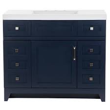 Great price for that size of a vanity. St Paul Rosedale 42 In W X 19 In D Bathroom Vanity In Blue With Cultured Marble Vanity Top In White With White Sink Rd42p2 Bu The Home Depot