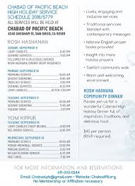 Schedule Of Services Chabad Of Pacific Beach