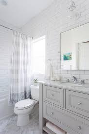 Beautiful White And Gray Bathroom Is Fitted With A Light Gray Single Sink Vanity Placed On Thin Small Bathroom Remodel Kid Bathroom Decor Bright Kids Bathroom