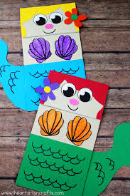 Paper Bag Mermaid Craft For Kids Hayvanlar Sanat Kartlar
