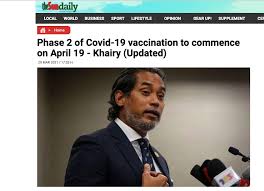 The daily beast google news huffington post.co.uk lifehacker msn news newsnow yahoo news. The Sun Daily Phase 2 Of Covid 19 Vaccination To Commence On April 19 Khairy Updated Media