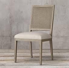 French Contemporary Square Cane Fabric Chair Rh Sean I Like This One The Best Modern Dining Chairs Dining Chair Design Restoration Hardware Dining Chairs