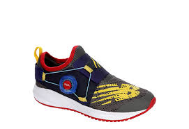 These sports sneakers are best suited to older toddlers, who may have more of a grasp of their land legs. Grey New Balance Boys Fuelcore Reveal Boa Slip On Sneaker Athletic Rack Room Shoes