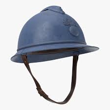 3d French M15 Adrian Helmet Armor French M15 Wwi World War Steel Army Soldier Battle People France Blue Paint Pbr Helmet Armor Helmet Army Soldier