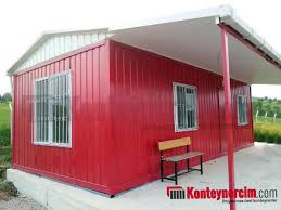 Flatpack konteyner, konaklama konteyneri, demonte konteyner. 3x7m Iki Odali Mutfakli Tuvalet Duslu Catili Verandali Konteyner Ev Sacli Ev133 Konteynercim
