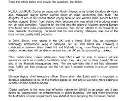 Challenges faced by the smes in malaysia. Solved Read The Article Below And Answer The Questions Th Chegg Com
