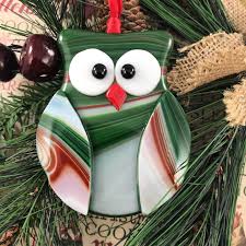 Excited To Share This Item From My Etsy Shop Glass Owl Ornament Fused Glass O Ornement Vitrail Verre Fondu