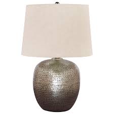 Antique christofle silver plated table lamp original french art nouveau gallia. Ashley Signature Design Lamps Contemporary L207314 Magalie Antique Silver Metal Table Lamp O Dunk O Bright Furniture Table Lamps