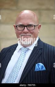 Candidate Brian Monteith contesting in the North East region area for the  European Elections, in Hartlepool Stock Photo