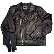 Fmc First Manufacturing Co Superstar Black Leather Racing Biker Jac Black Leather Biker Jacket Jackets