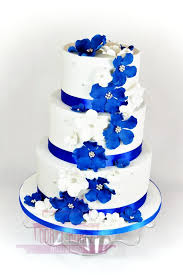 Blue and white flowers for wedding. Wedding Cake With Blue And White Flowers Cake By Lenka Cakesdecor