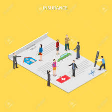 Insurance Policy Flat Isometric Vector Concept Insurance Agents Tell People About Insurance Conditions All People Are Sta Isometric Insurance Policy Policies
