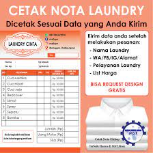 Nota berikut memiliki format file pdf dan bisa diedit lewat software desain grafis. Nota Laundry Di Cetak Sesuai Data Anda Nota Olshop Laundry Simple Tidak Perlu Nulis Manual Lazada Indonesia