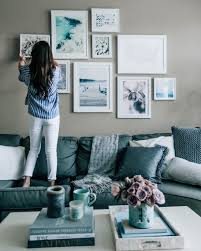 Blue Grey Living Room Decor Pretty In The Pines Lifestyle Blog Gallery Wall Homedecor Blue Grey Living Room Living Room Decor Gray Living Room Arrangements
