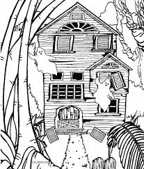 Printable Haunted House Coloring Pages For Kids Cool2bkids House Colouring Pages Halloween Coloring Pages Haunted House