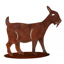 Kunsthandwerklich gefertigte tiere aus naturstein sind ein wunderschönes accessoire für den garten. Ziege Gross Bauernhof Tiere Metallmichl Aus Edelrost Rostdeko Rostig Eisen Metall