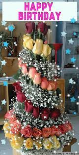 Birthday Greeting Gif With Lovely Roses Happy Birthday Greeting Cards Happy Birthday Flower Creative Flower Arrangements Unique Flower Arrangements