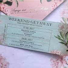 Design Your Destination Wedding Card To Look Like A Flight Ticket Cr Creative Wedding Invitations Wedding Invitation Design Destination Wedding Invitations