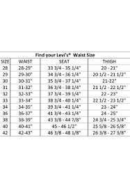 Levi Waist Size Chart Mens Pants Size Chart Conversion