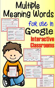 Great Vocab Building Activity On Google Slides Students Will Match Definitions To The Use Of A Multiple Meaning Words Interactive Classroom Google Interactive