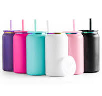 Amazon.com: FECBK 6 Pack Glass Cups with Lids and Straws ...