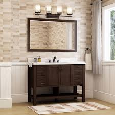Including the vanity and assorted top, these sets offer the perfect balance between style and functionality. Allen Roth Kingscote 48 In Espresso Undermount Single Sink Bathroom Vanity With White Engineered Stone Top In The Bathroom Vanities With Tops Department At Lowes Com