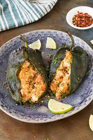 Place the roasted poblano peppers, cream, milk and chicken bullion into the blender. Cream Cheese Stuffed Poblano Peppers Recipe Chili Pepper Madness
