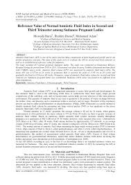 Pdf Reference Value Of Normal Amniotic Fluid Index In