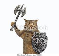 Maybe you would like to learn more about one of these? Cat Viking With Battle Axe The Beige Cat Viking Is Armed With A Shield With A Dragon And A Double Headed Battle Axe White Canstock
